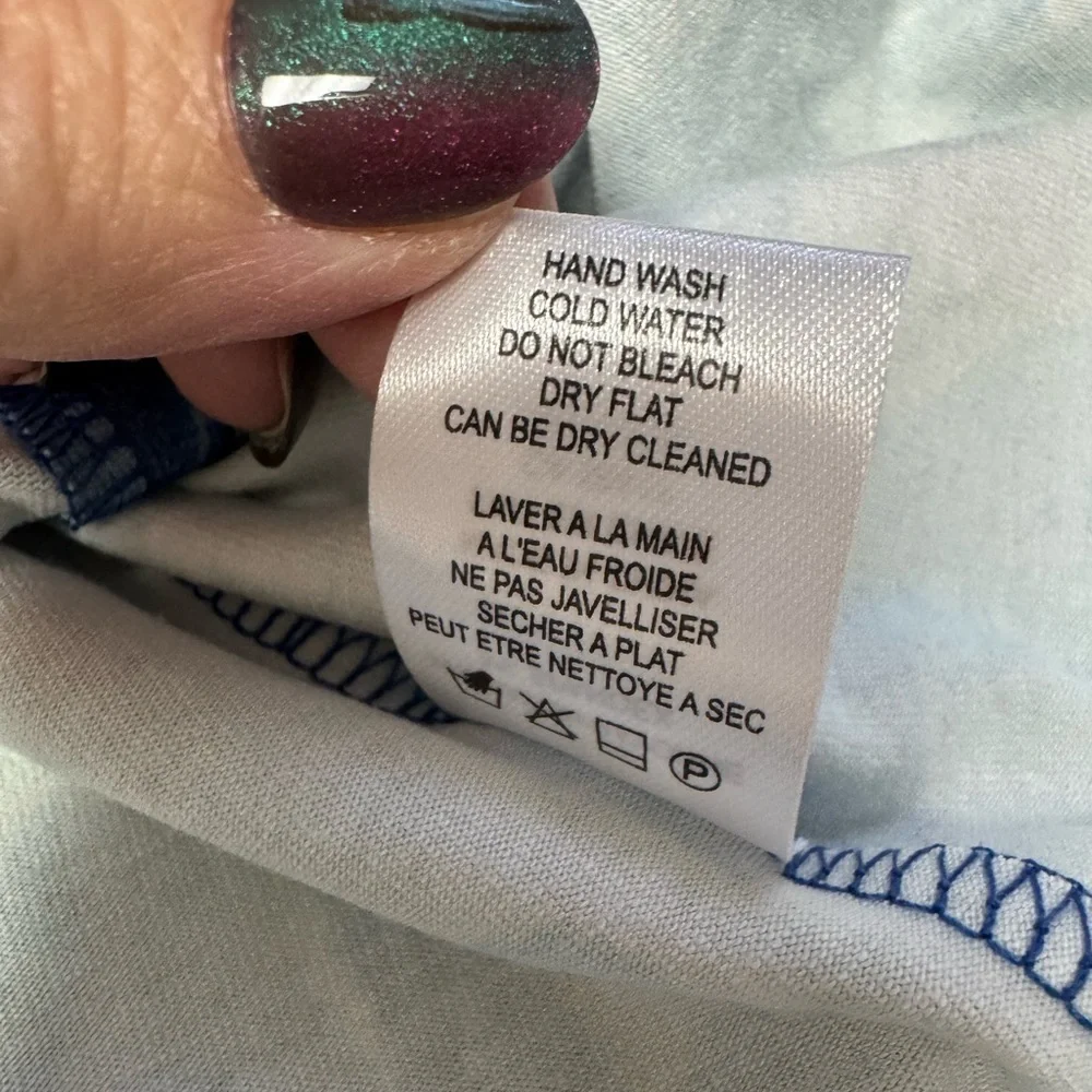 Claire Desjardins Abstract Floral Knit V Neck Blouse Large NWT - Picture 9 of 10